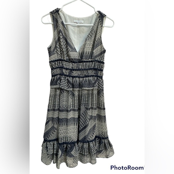 Rebecca Minkoff Lucille Ruffle-Tiered Dress w/ Crochet Pom Trim coquette Aztec - Picture 1 of 13